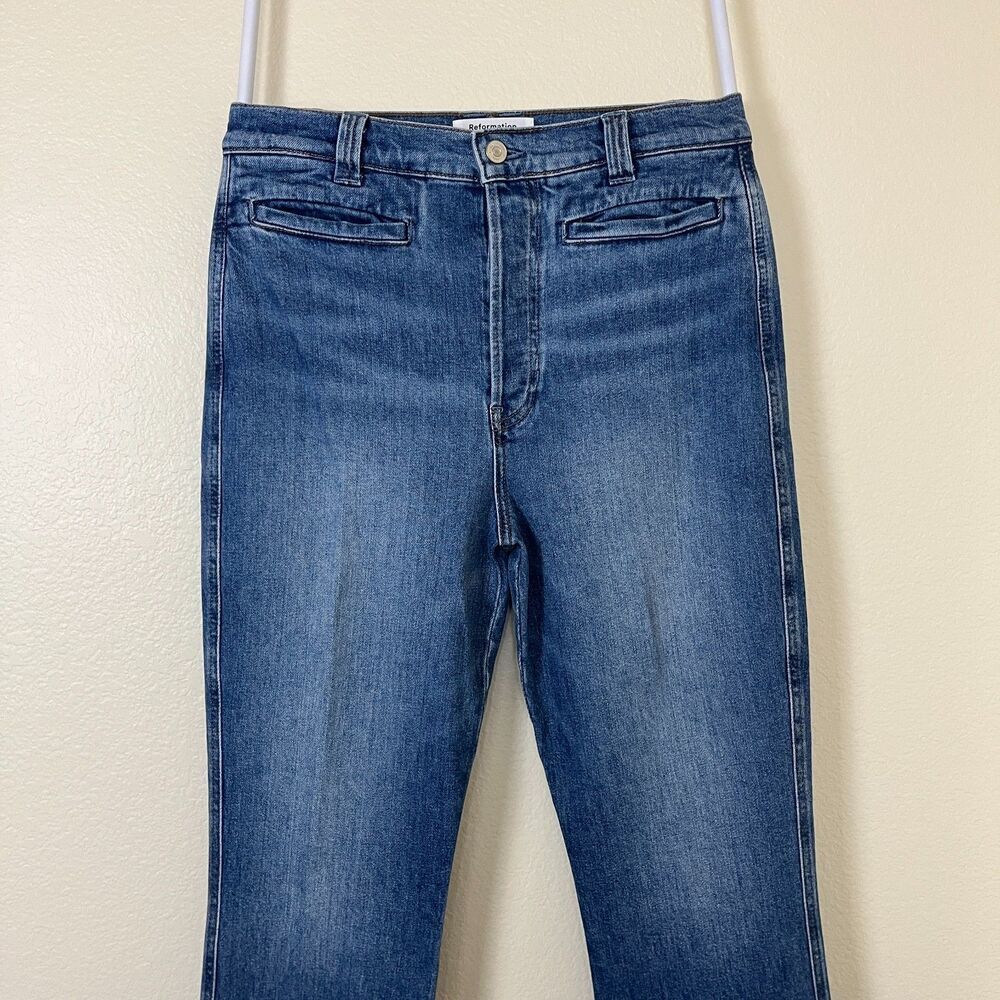Reformation Women Size 30 Ada Ultra High Rise Bootcut Button Fly Jeans Casual - Picture 6 of 10